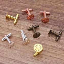 10pcs/lot 12mm Cabochon Base Cufflink Blank Settings Brass Blanks Bezel Base For Cameo DIY French Style Cufflink Jewelry Marking