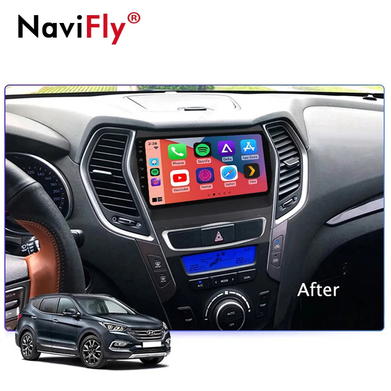 NaviFly 7862S 8Cores 8G 128G 1280*720 Android All In One Car Intelligent System For Hyundai IX45 Santa Fe 3 2013 - 2016 Video BT