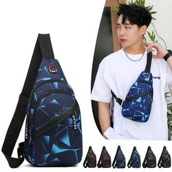 Men's New Fashion Geometric Printing Messenger Bag Light Outdoor Sports and Leisure Couple Backpack Travel Shoulder Bag