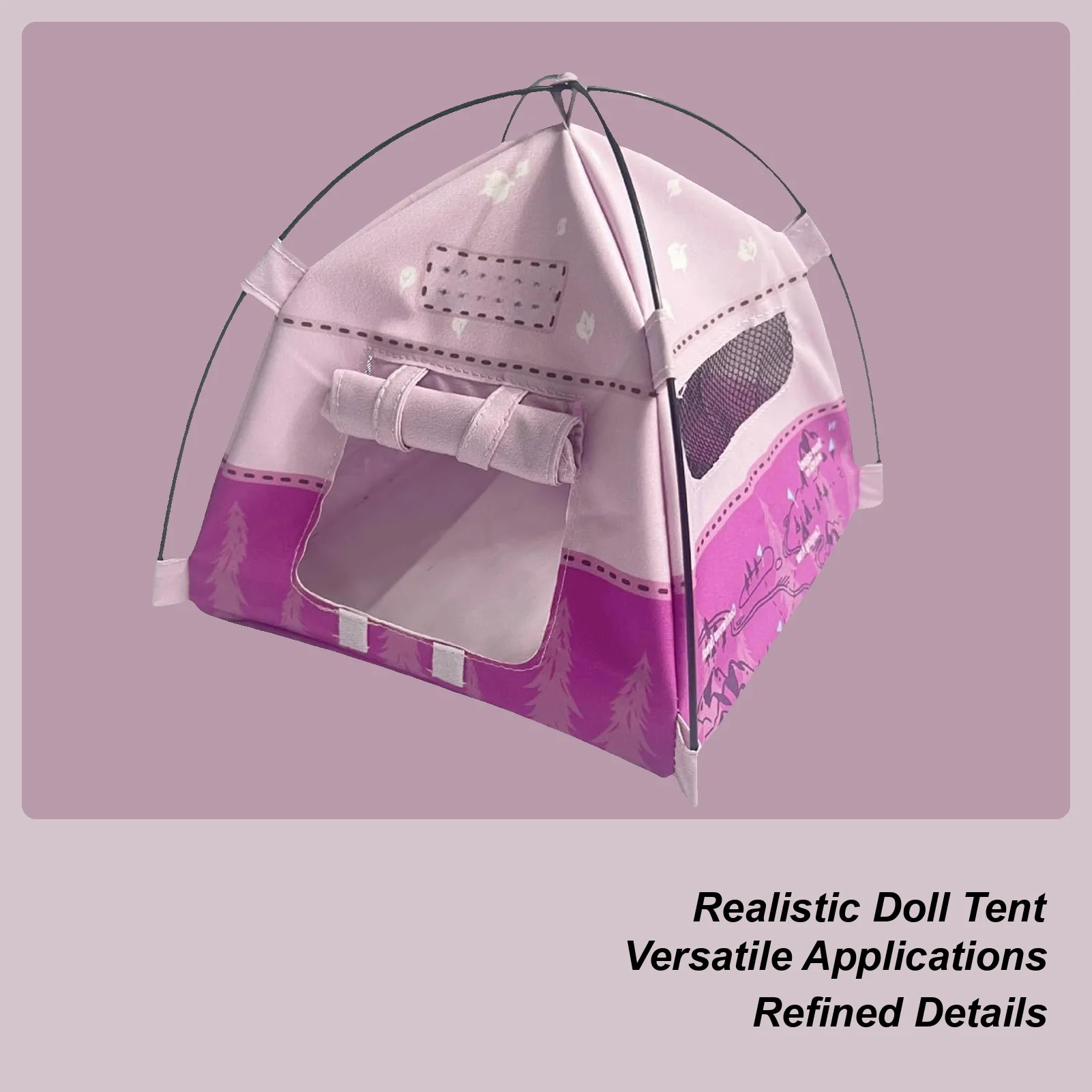 

Mini Tent 1:12 Scale Miniature Camping Tent Doll Accessories for Boys Girls Pretend Play Home Outdoor Garden Display