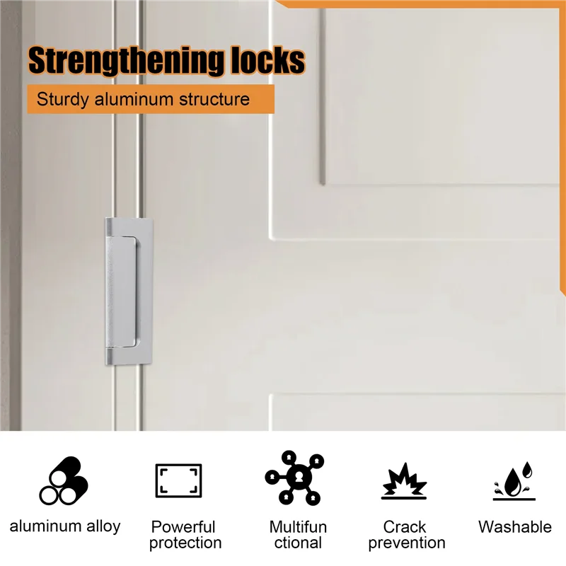 Ежедневный дверной усиливающий замок из 3 предметов, U-образный дверной замок из алюминиевого сплава, 3-дюймовый защитный дверной замок, домашний дверной стопор