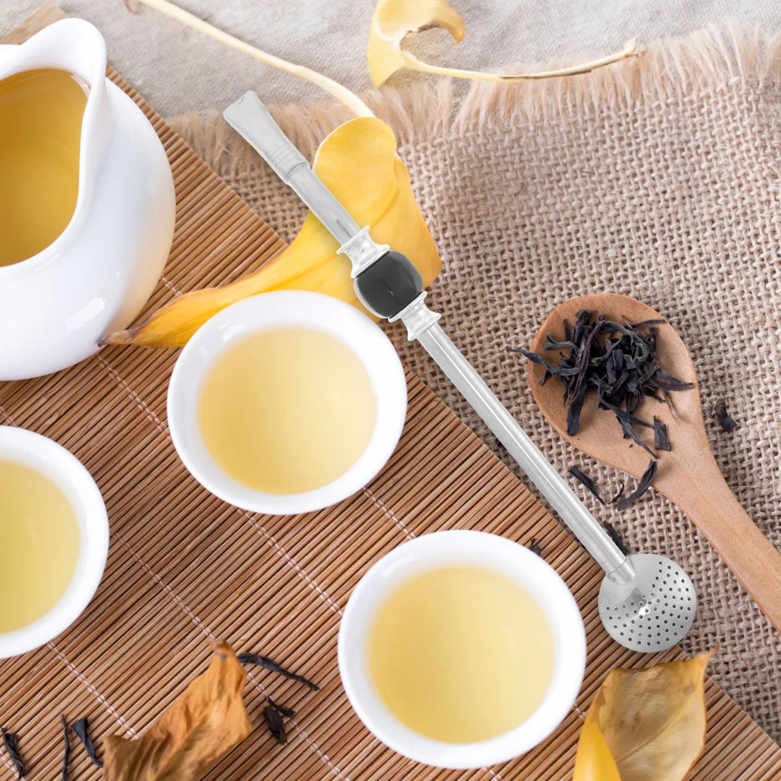 

Matte Tea Straw Coffee Filter Drinking Straws Strainer Stirrer Reusable Stainless Steel for Hot Drinks