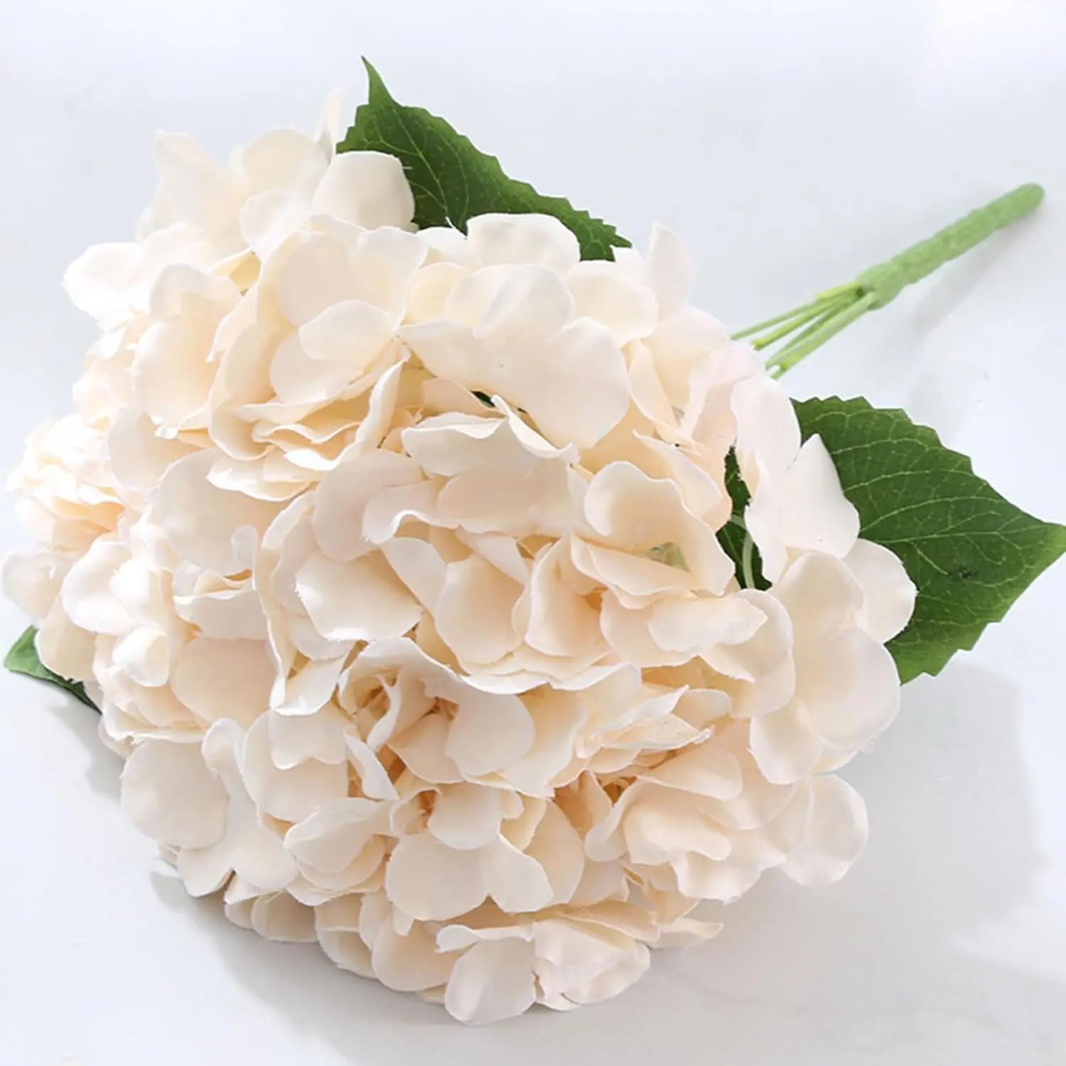 Outdoor Artificial Hydrangea Flowers, 2024 New 2 Pcs 11.4 Inch Large Diameter Faux Hydrangea Flowers with Stems, Do Not Fade Rea