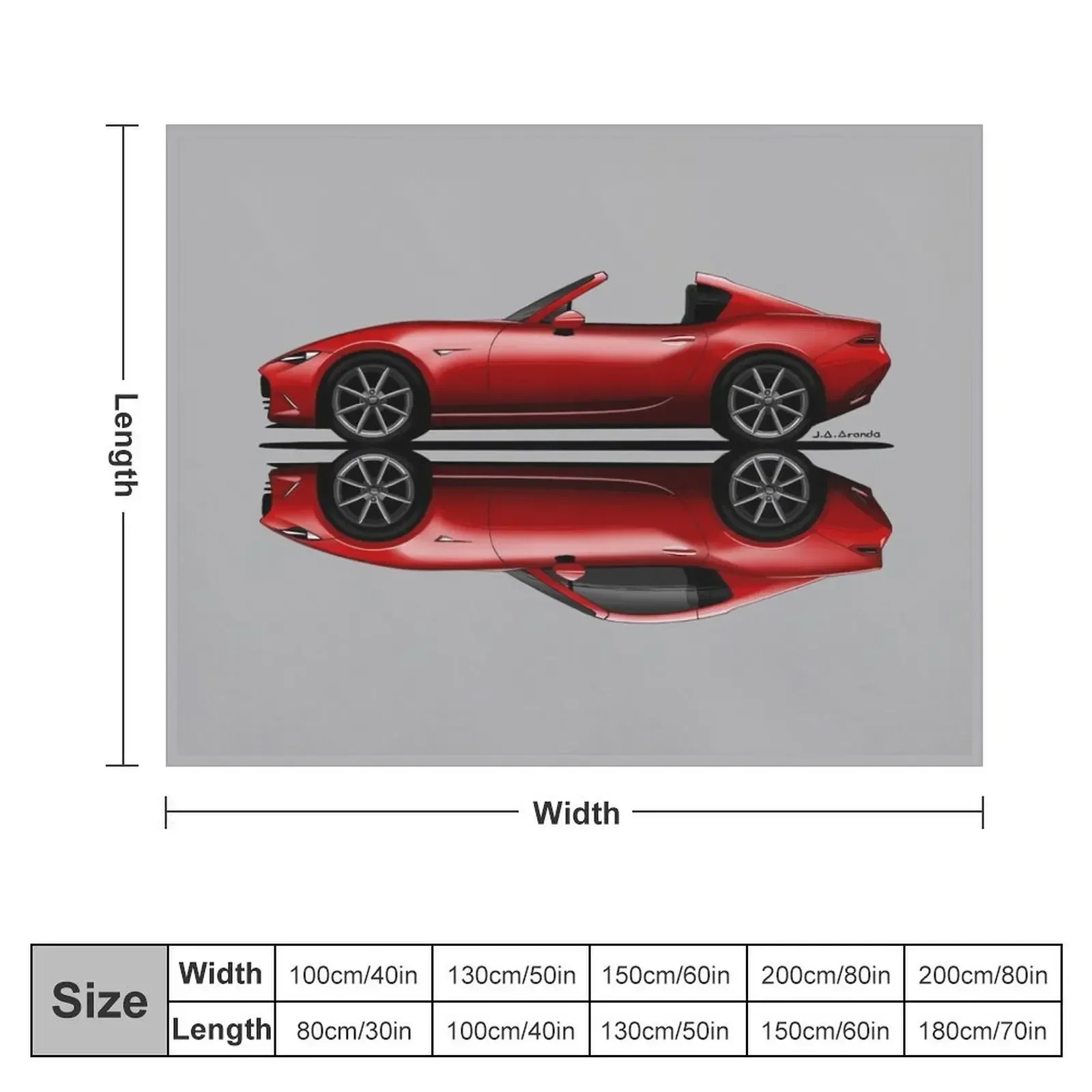 My drawing of the open and closed red open and closed RF roadster convertible Japanese sports car Throw Blanket