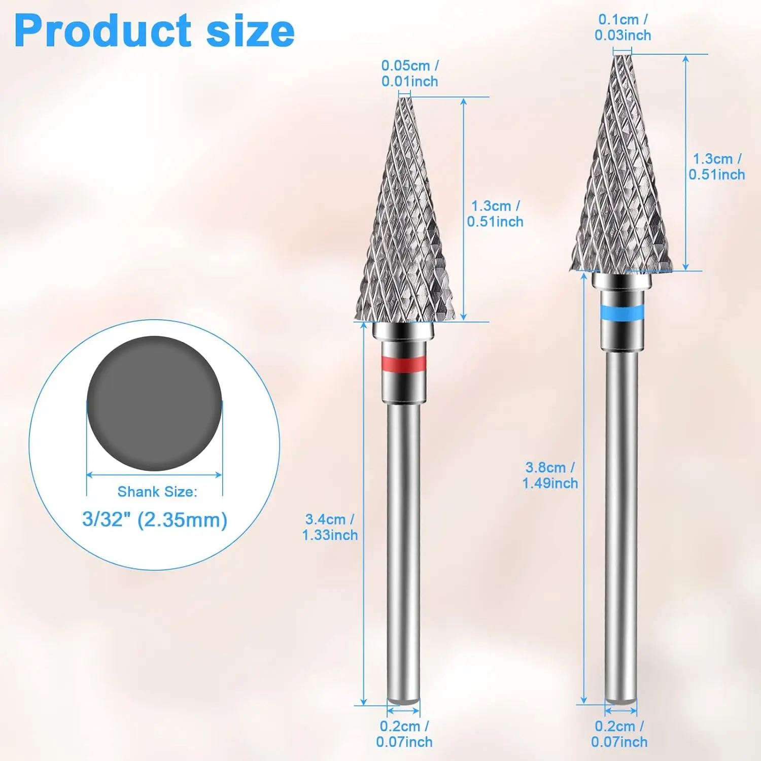 2pcs Carbide Tungsten Nail Drill Bit Set Manicure Files Pedicure Machine Tools Cuticle Remover Accessories