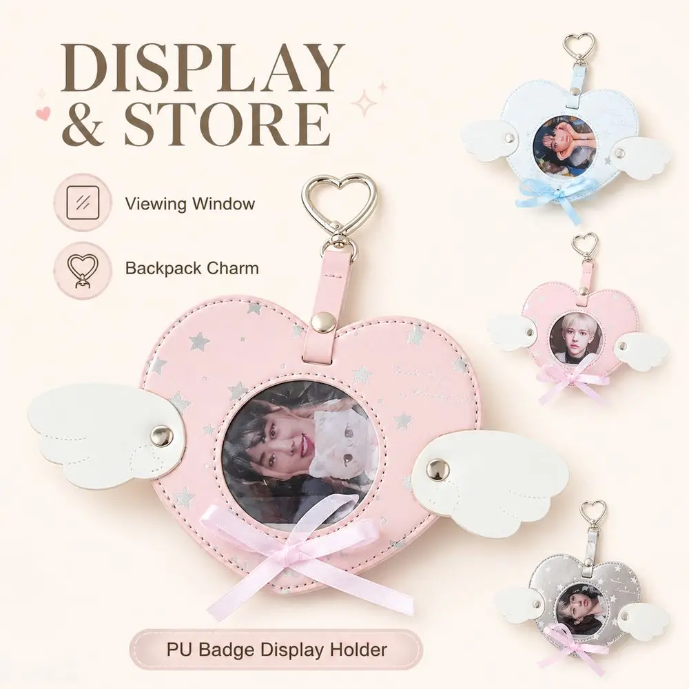 Gifts PU Badge Display Holder Hanging Viewing Window Pin Display Holder Backpack Decoration Badge Collecting Badge Card Holder