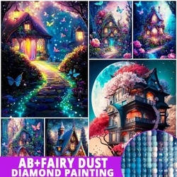 AB Fairy Dust House Rhinestone Pictures Mosaic Scenery Adult Craft DIY Embroidery Fantasy Full Drill Diamond Painting Wall Art