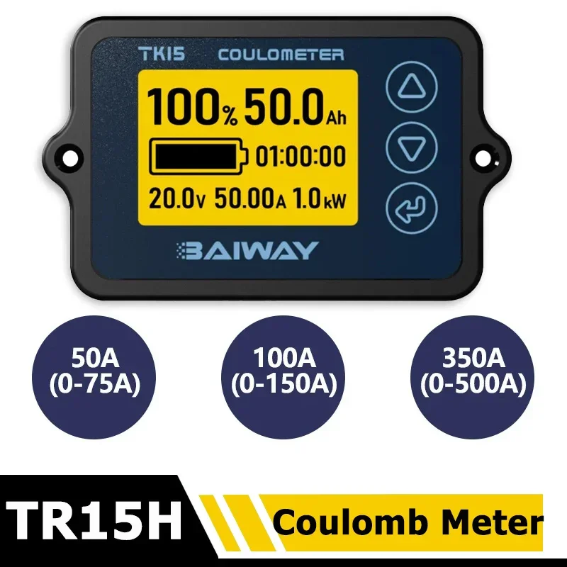 Battery Tester Coulometer 50A/100A/350A Battery Capacity Indicator Precision Measurement for E-bike/Balance Car/Cleaning Machine