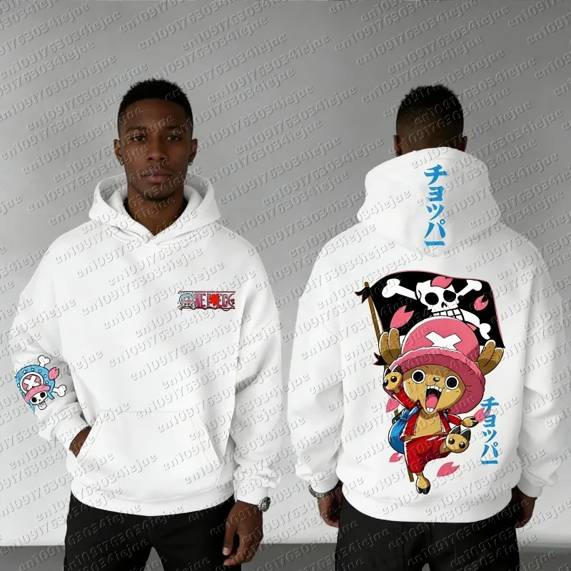 Nueva Sudadera con Capucha de ONE PIECE para Hombre, Tony Tony Chopper, Anime, Verano, Otoño, Nueva Sudadera de Manga Larga para Niños, Ropa para Padres e Hijos