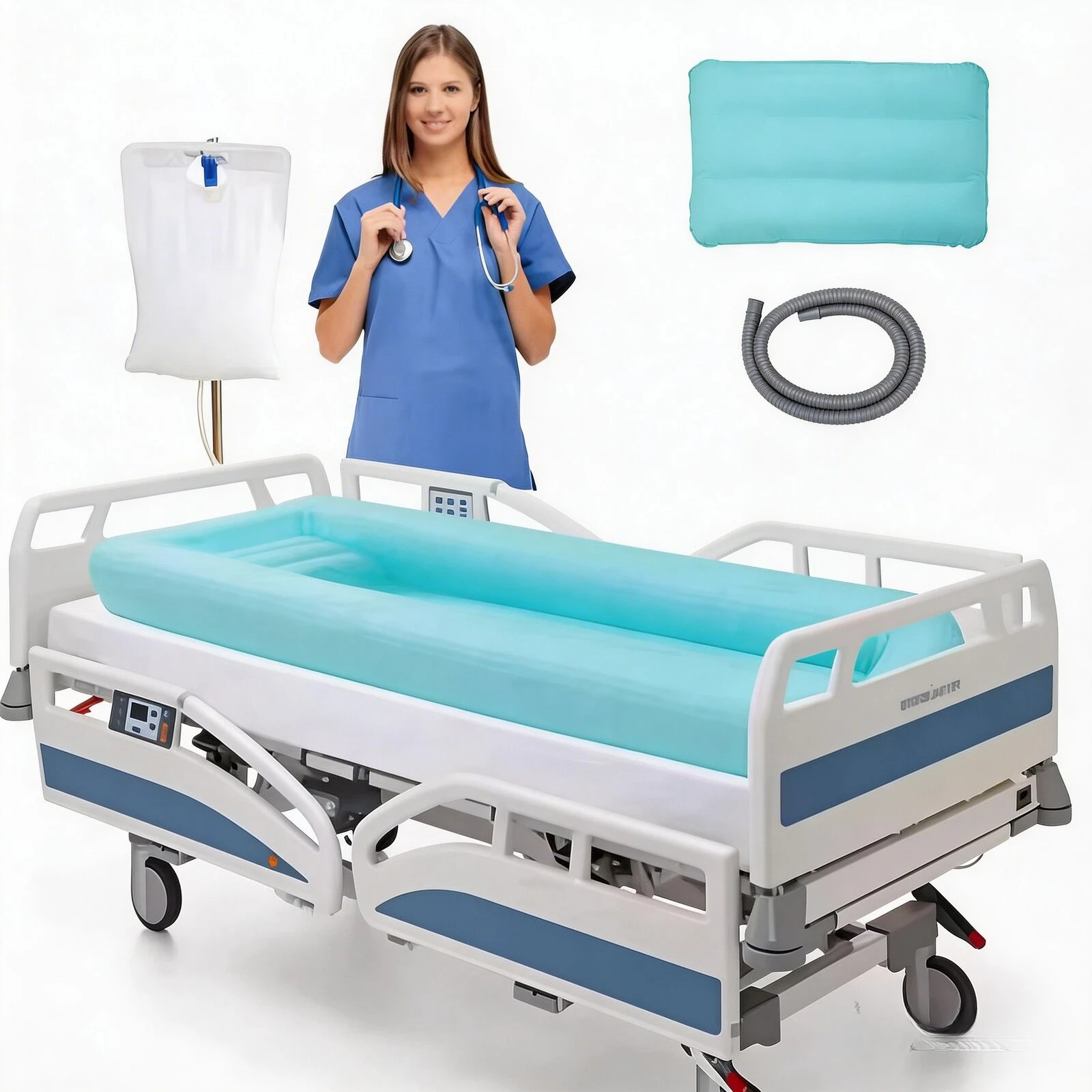 

Elderly Care Inflatable Bathtub With Soft Air Pillow Shower Assistive Bedridden Patients Bath Basin PVC Wash Bath Tub