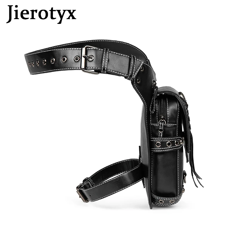 JIEROTYX Vintage Steampunk Motorcycle Leg Bag Women Water Repellent Rock Gothic Biker Bags Packs Victorian Drop Leg Pouch