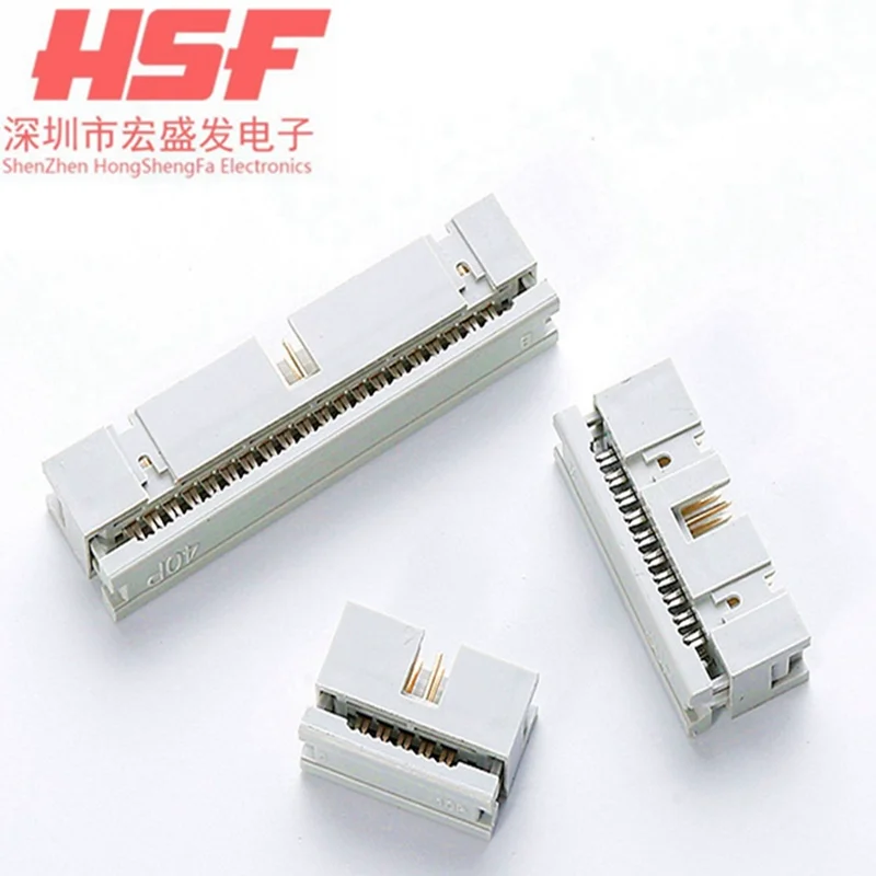 5pcs 2.54 mm IDC Socket Female 10 14 16 20 26 30 34 40 50 60 64Pin DC3 Flat Cable Connector for Box Header Male Gray white