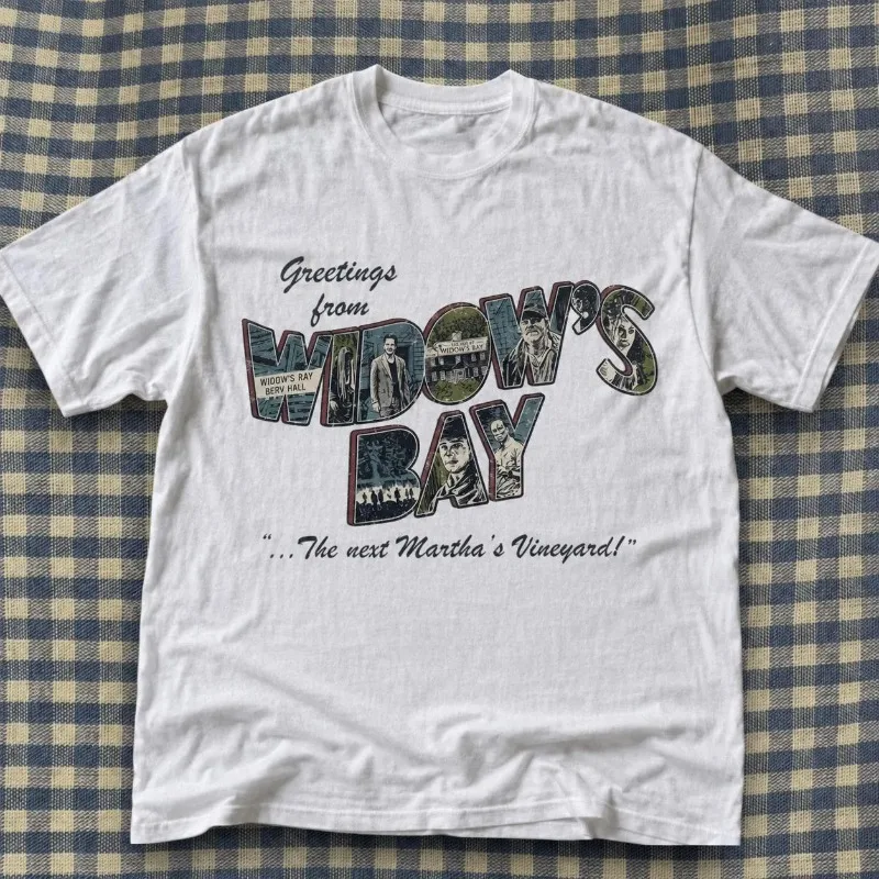 Greetings From Widow Bay, Horror Movie Pattern T-shirt, Men's T-shirt Suitable for All Seasons, Unisex Casual Streetwear