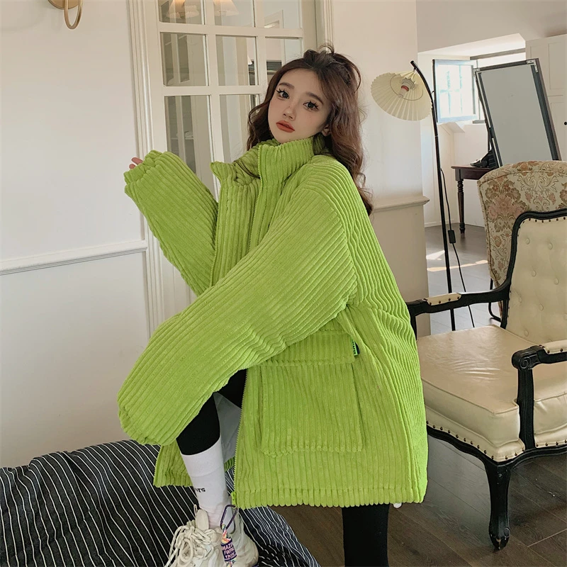 Parkas Womens Work Autumn Adjustable Standneck Bio-Cotton Double-Pocket A-Line Blocking Beige Blue Elastic Athleisure All-Match