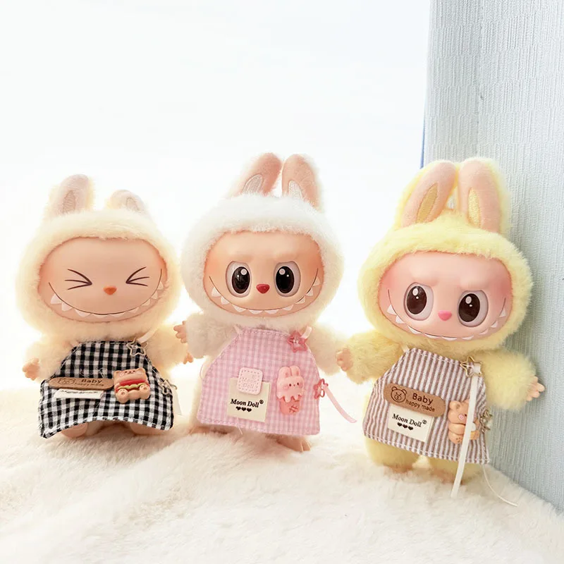

Labubu15cm/17cm Doll Clothing Sitting Party Doll Clothing Accessories Cartoon Apron Plush Doll Clothing