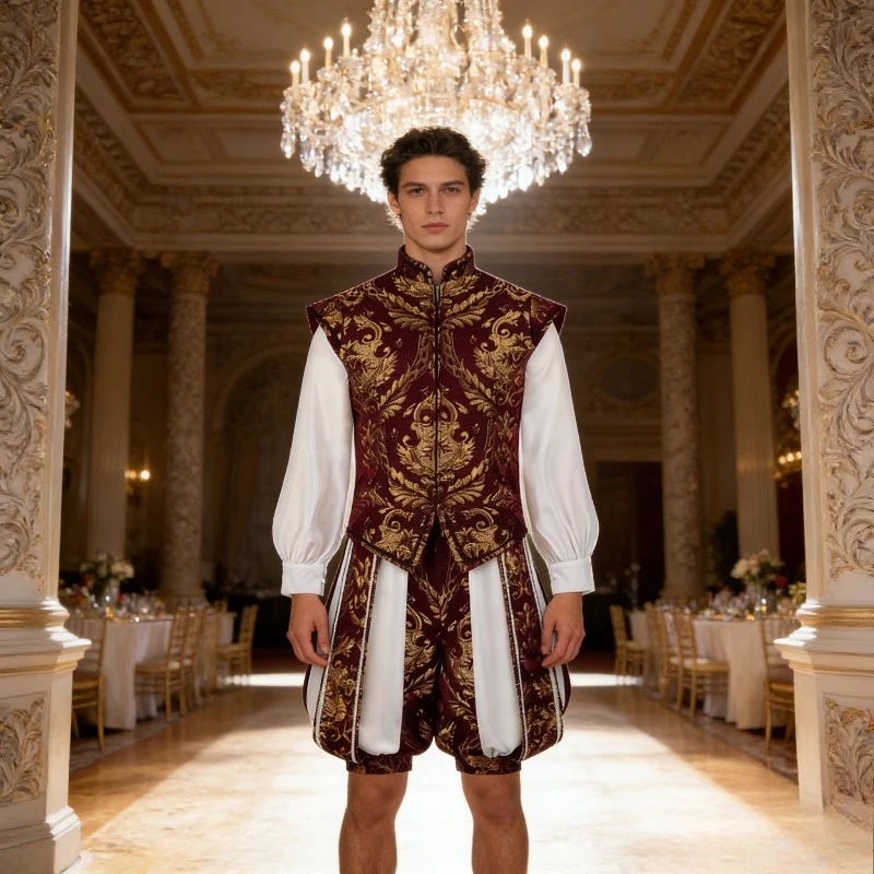 

Renaissance Era Mens Elizabethan Times Prince Tudor King Doublet And Pumpkin Pants Suit Nobleman Costume Historical Reenactment