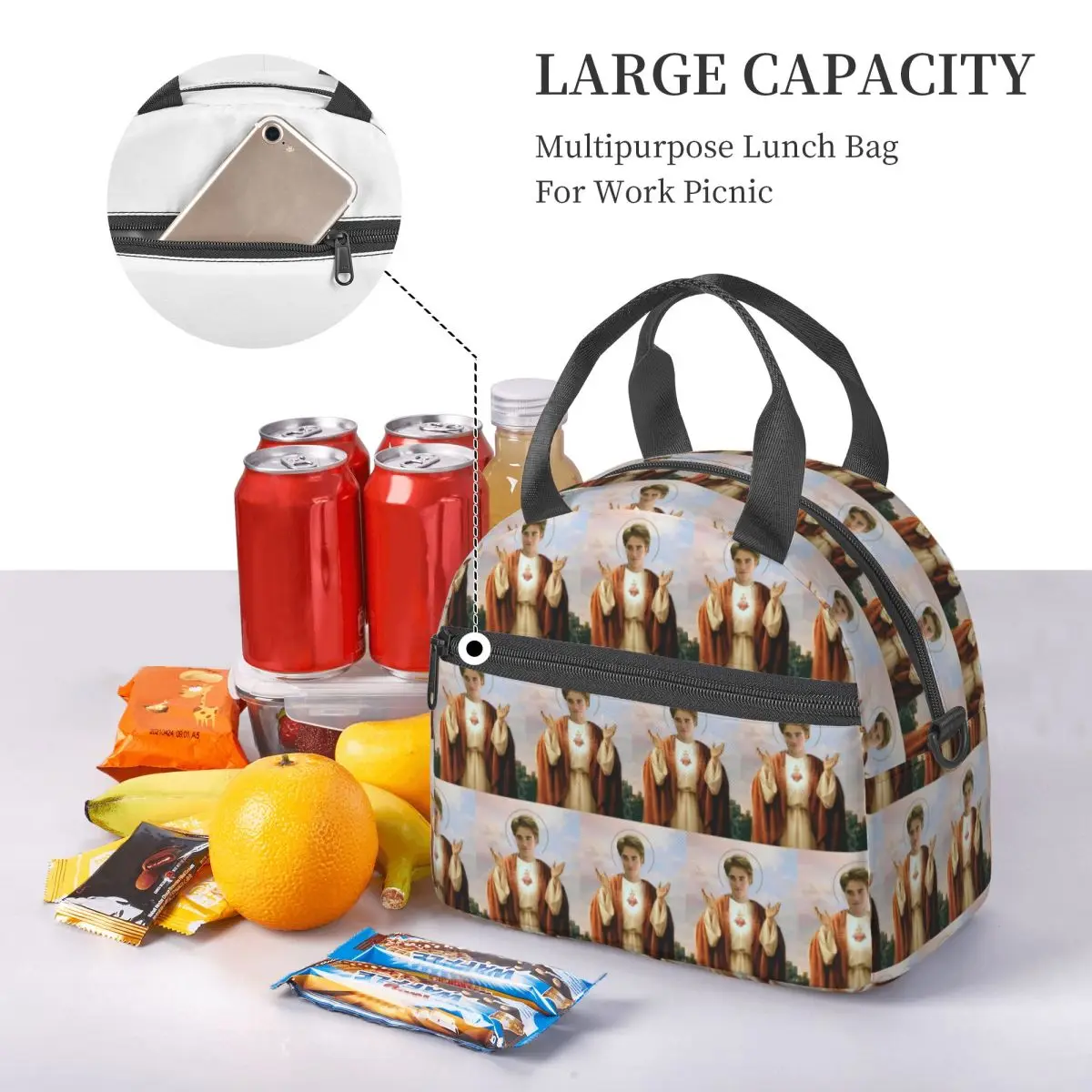 Edward Cullen Twilight Insulated Lunch Bag for Women Bento Storage Food Boxes Container Cooler Thermal Lunch Box Tote