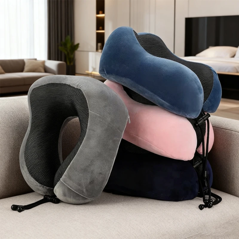 

U-shaped Memory Foam Neck Pillow Soft Travel Sleep Pillow For Aircraft Cervical Spine Care Bedding Car Interior Accessories