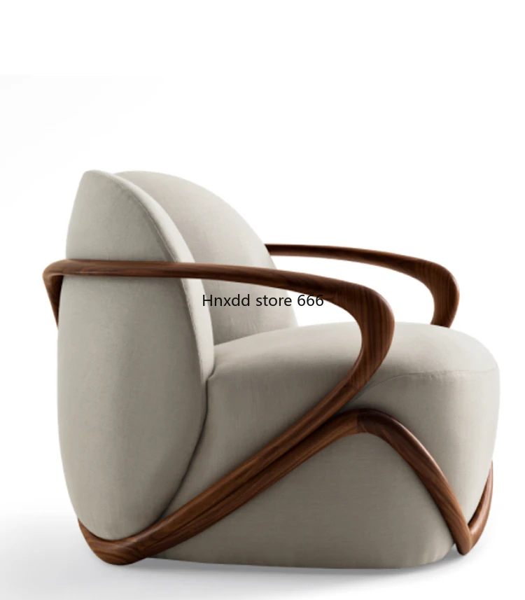 

New Chinese sofa casual hug chair black walnut solid wood