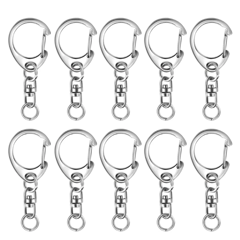 10 Pcs Zinc Alloy for KEY Rings with Chain and Jump Rings for KEYchain Lanyard D