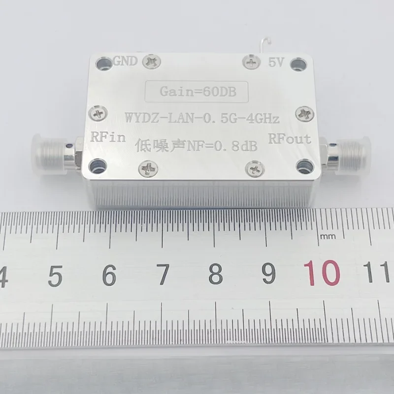 0.5-4 GHz Gain 60dB Low Noise 0.8dB GPS Beidou GLNSS Amplifier