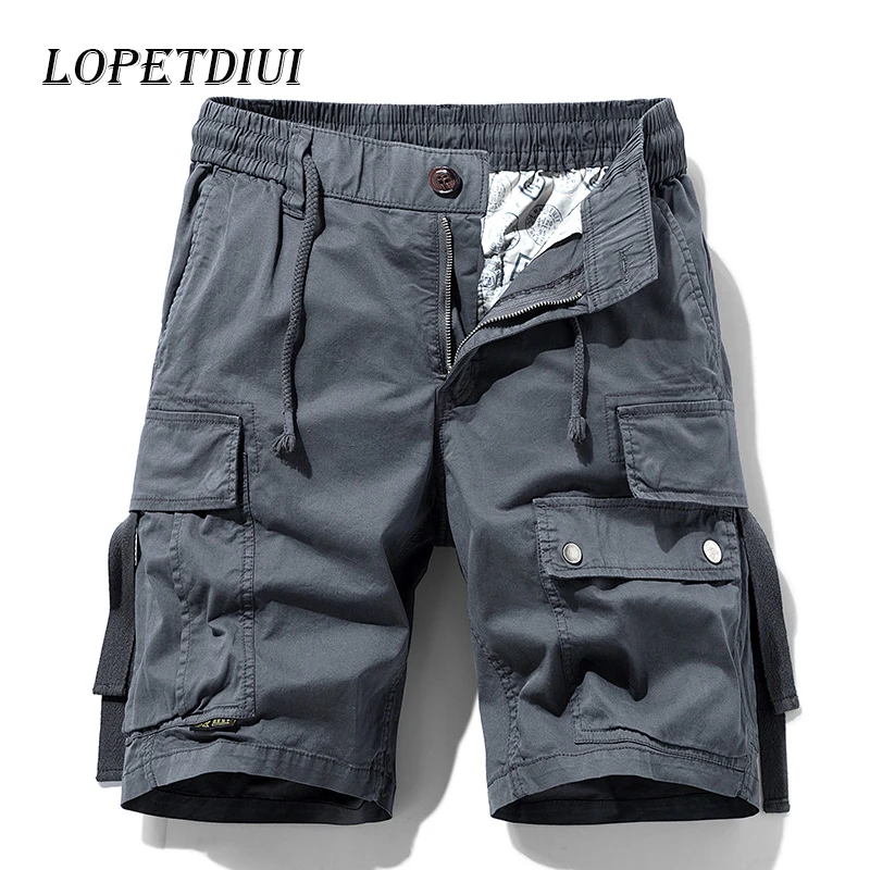 2023 New Men Summer Fasion Casual Breathable Cotton Cargo Shorts Men Outdoor Trend Multi Pocket Cargo Shorts Men