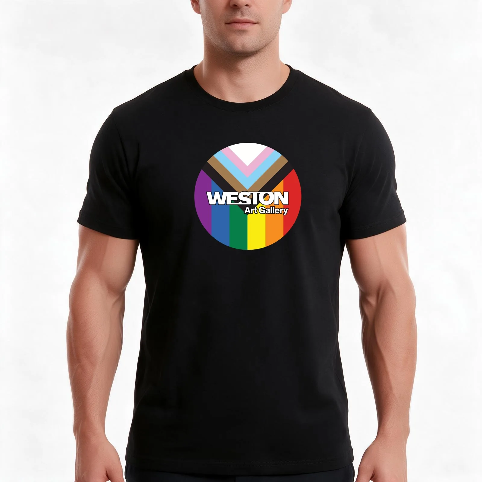 Weston Art Gallery Pride T-Shirt, Summer Casual Cotton Tee, Oversized Streetwear Tops, Vintage Graphic Print, Unisex Men Women