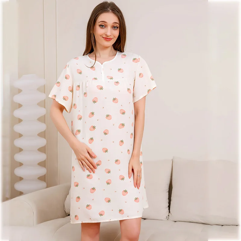 

Floral Print Woman Summer Nightgowns Nightdress Night Dresses Lounge Lady Women Pijama Sleepwear Pajama Nightwear Pyjama Sleep