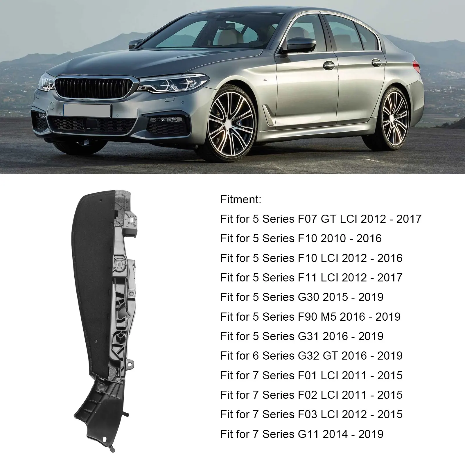 

Front Seat Track Rail Cover Support Direct Fit Professional 52107317459 for F07 F10 F11 G30 G31 G32