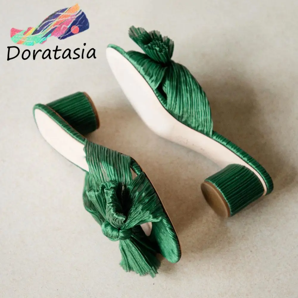 DORATASIA INS Brand Women Pumps Bowknot High Heel Colorful Elegant Trendy Luxury Women Shoes Comfy Casual Fashion Summer Mules