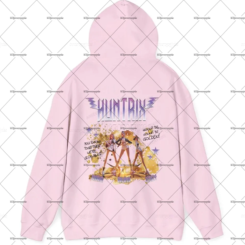 KPop Demon Hunters Huntrix Hoodies für Frauen 2025, neuer Filmmuster-Hoodie, Herbst-Winter, übergroße Y2K-Paar-Street-Tops