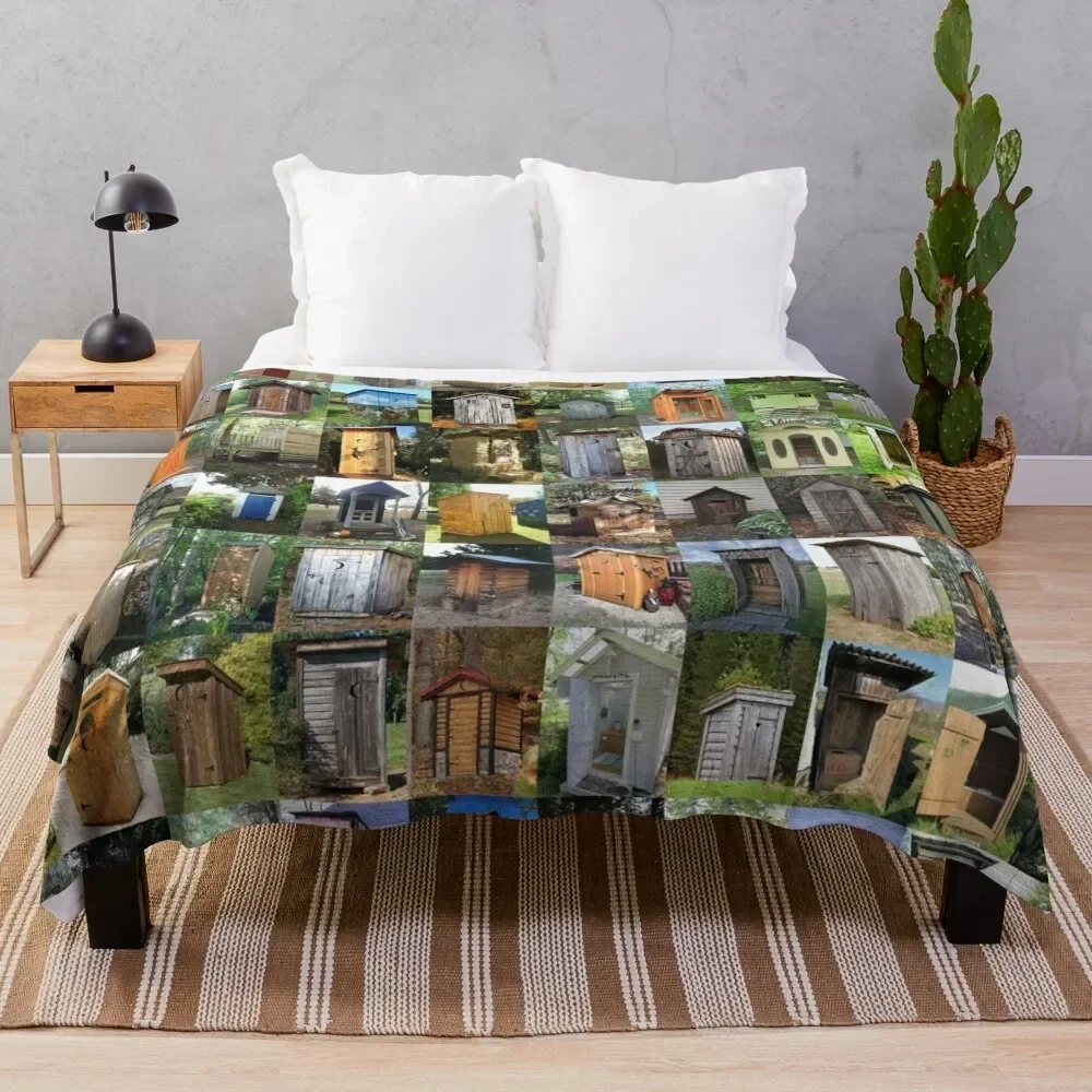 

Outhouses Throw Blanket