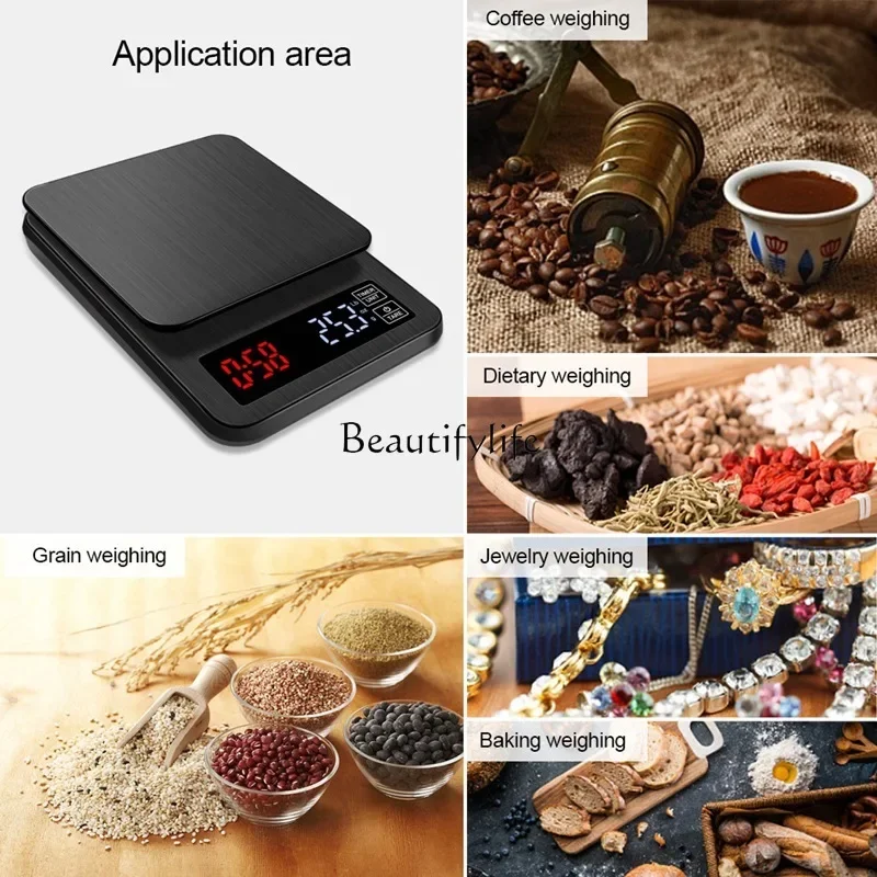 Accessory toolsForeign trade explosion multi-functional hand-brewed electronic coffee scale 3kg 0.1G electronic kitchen