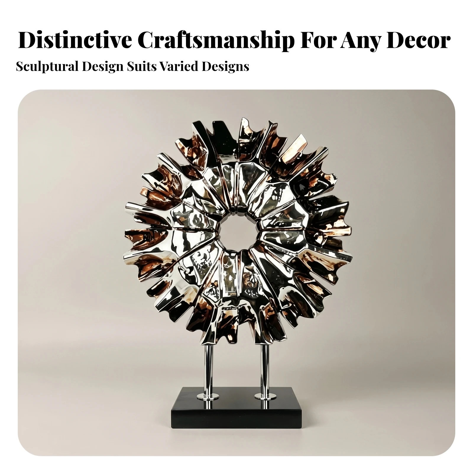 Radiant Burst Sculpture Textured Abstract Geometric Ornament Geometric Sculpture Lustrous Look Home Decor Marble Resin