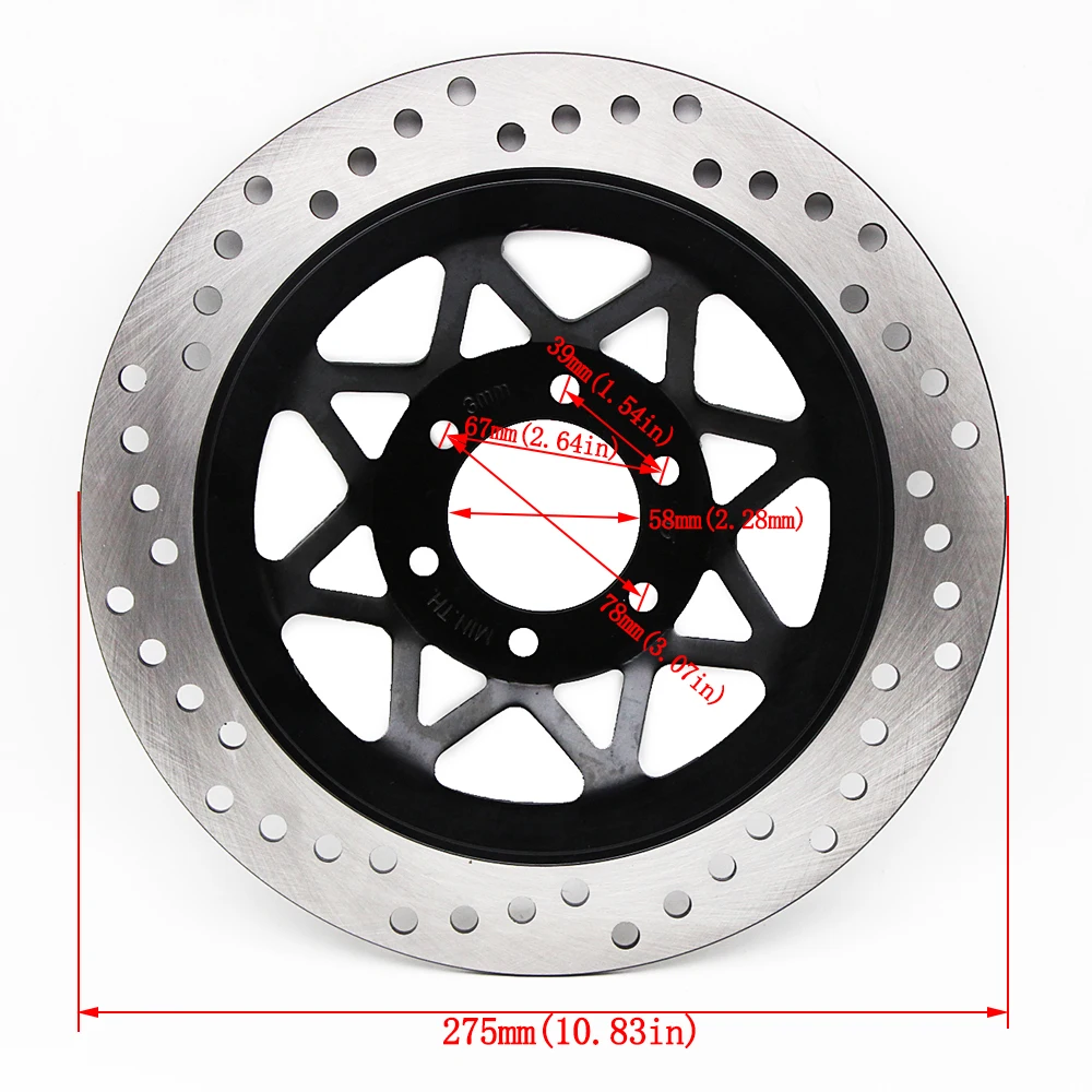 Motorcycle Front Brake Disc 275mm For Suzuki 250cc GN 250 GN250 ST250 GZ150
