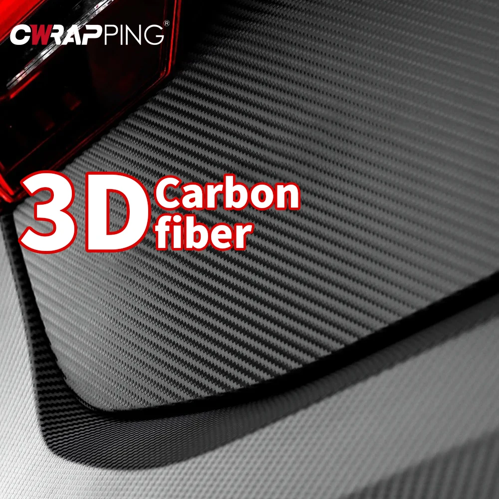 

3D Carbon Fiber Car Adhesive Vinyl Wrap 150x300cm Roof Hood Cover Black Bumper Protective Car Film Covering for Auto Accessories