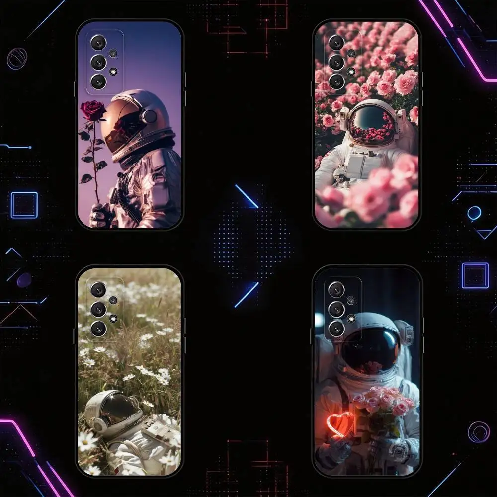 

A-Abstract astronaut phone Case For Samsung S25,24,21,22,23,30,Ultra,20,Plus,Fe,Lite,Note Soft Black Cover