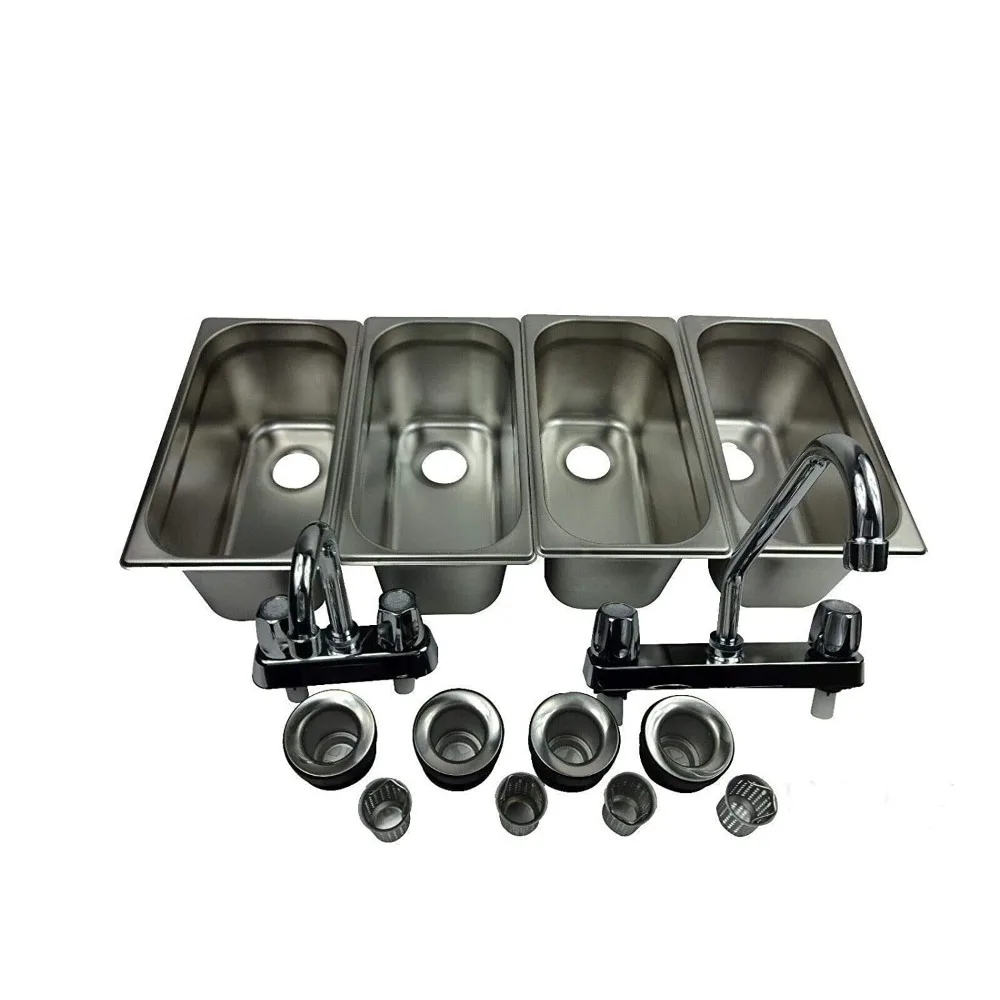 

Standard 4 Compartment Sink Set & Hand Washing for Concession Stand Food Trailer