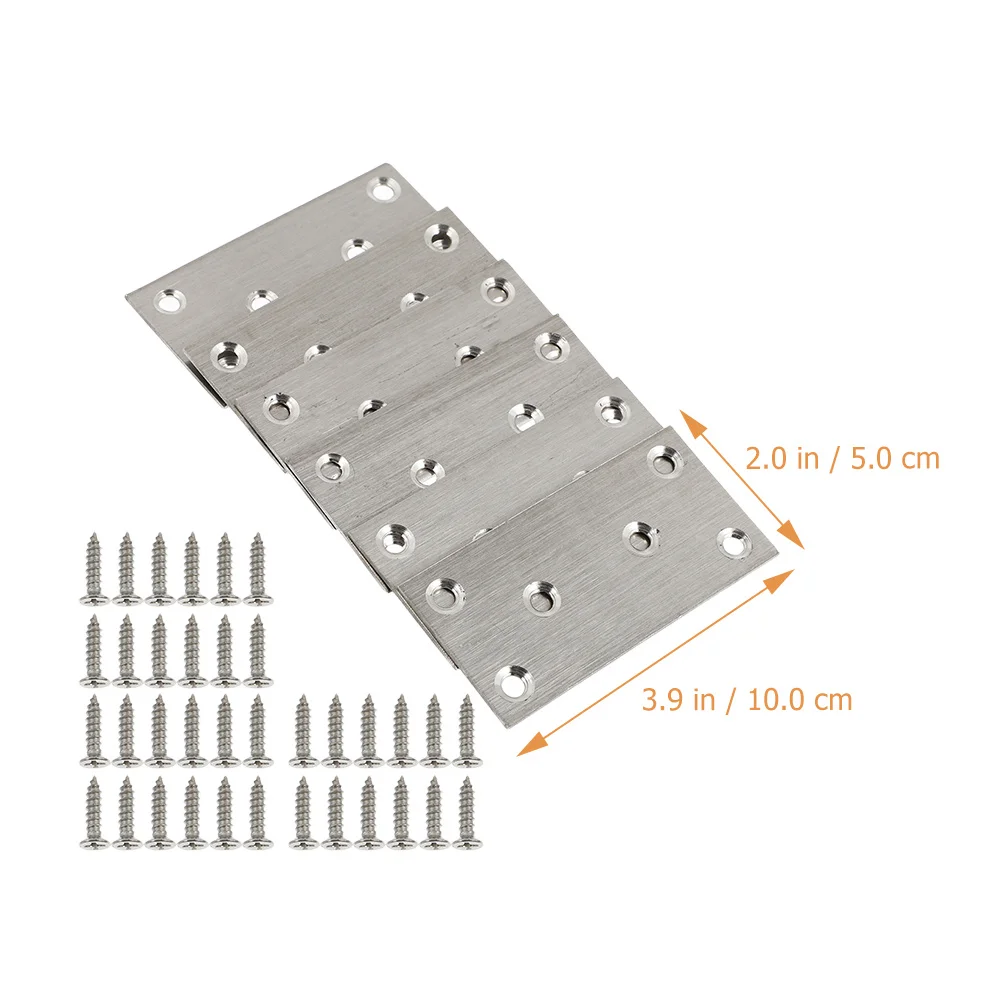 

10pcs Corner Brace Plate Stainless Steel Flat Mending Plates For Furniture Wood Fastening Fixing Screws Hardware Bracket