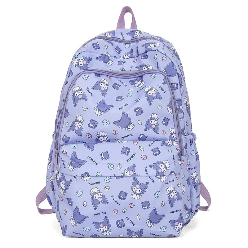 Boy Girl Travel Backpack Kuromi Large Capacity Shoulder Bag Sanrio Hello Kitty Handbag Cute Student Schoolbag Stitch Disney