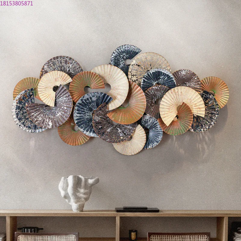 French retro wall decoration living room sofa background wall pendant creativity