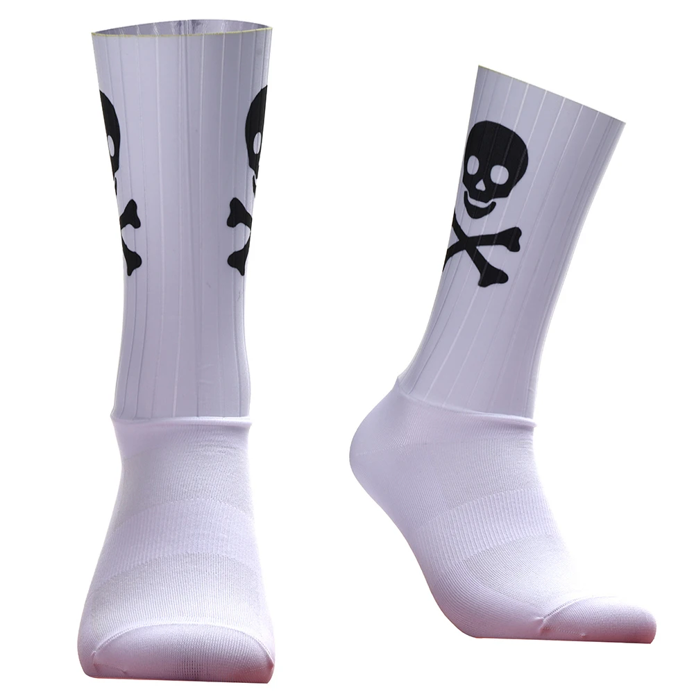 Aero Skull Sports Silicone Non-slip Cycling Socks Pro Outdoor New Racing Bike Socks Road Running Socks Calcetines Ciclismo