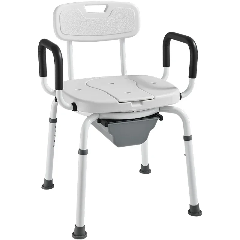 Rotatable Non-Slip Bathroom Commode Chair, Dual-Purpose Shower Seat, Bath Aid for Pregnant Women and Elderly, Commode Seat images - 6