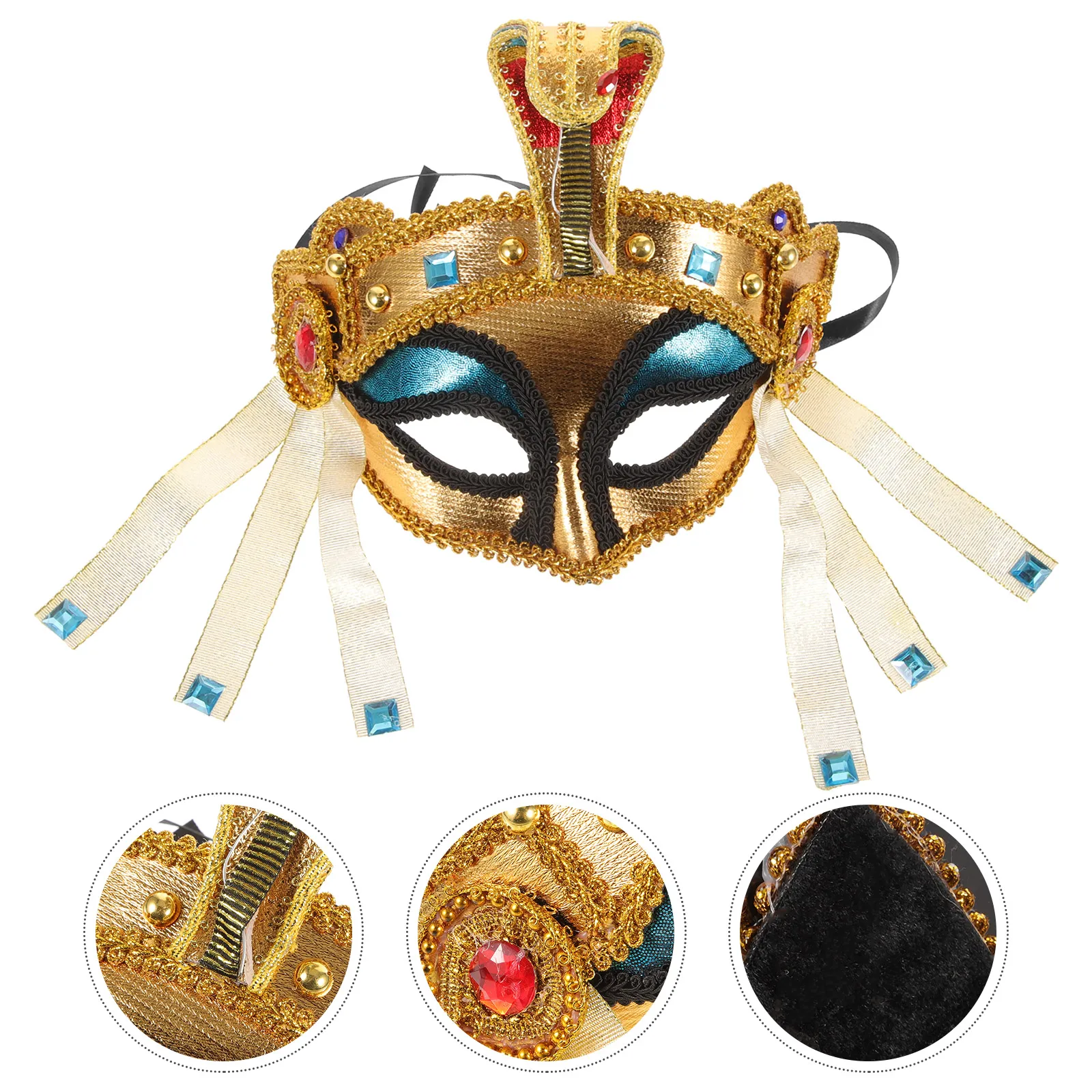 هالوين مصر نمط نصف وجه امرأة للحزب تأثيري كرنفال مهرجان زي ملحق ثعبان قناع حفلة تنكرية فريدة من نوعها مضحك