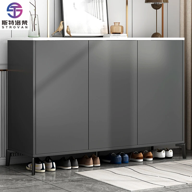New Type Entryway Shoe Display Rack Shoes Cabinet Modern Wooden Vertical Cabinets