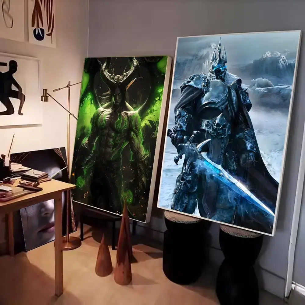 أنيمي W-World Of W-Warcraft Wow ملصق ورقي طباعة غرفة المعيشة المنزلي غرفة نوم مدخل بار مقهى الفن اللوحة الديكور #4