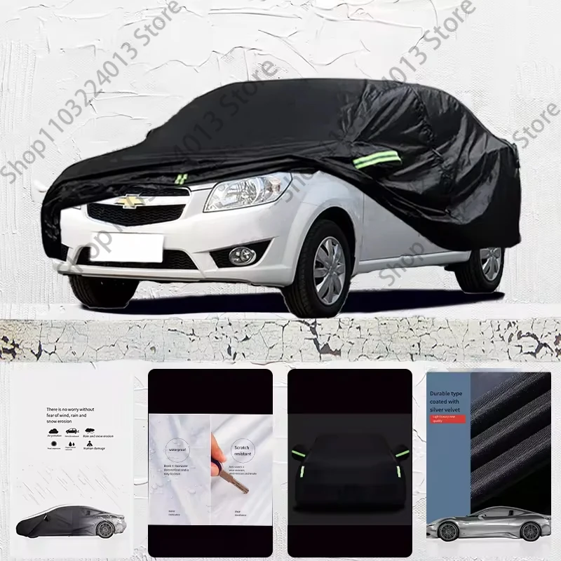 For Chevrolet Lova Anti-UV Sun Shade Rain Snow Resistant Dustproof Black Cover Car umbrella Full Car Cover Outdoor Protection