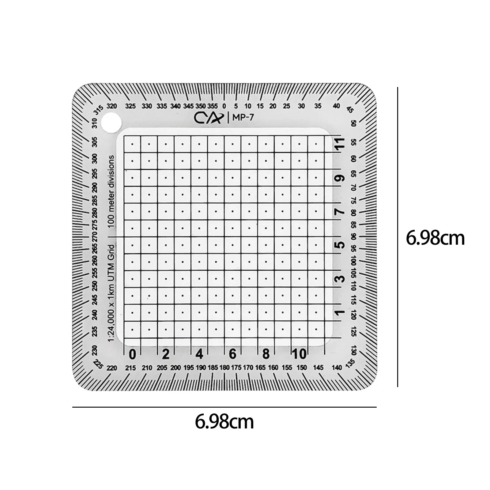 1x Utm Grid Educational Clear Measuring Tool Easy to Read Maptool for Traveling Land Navigation Map Reading