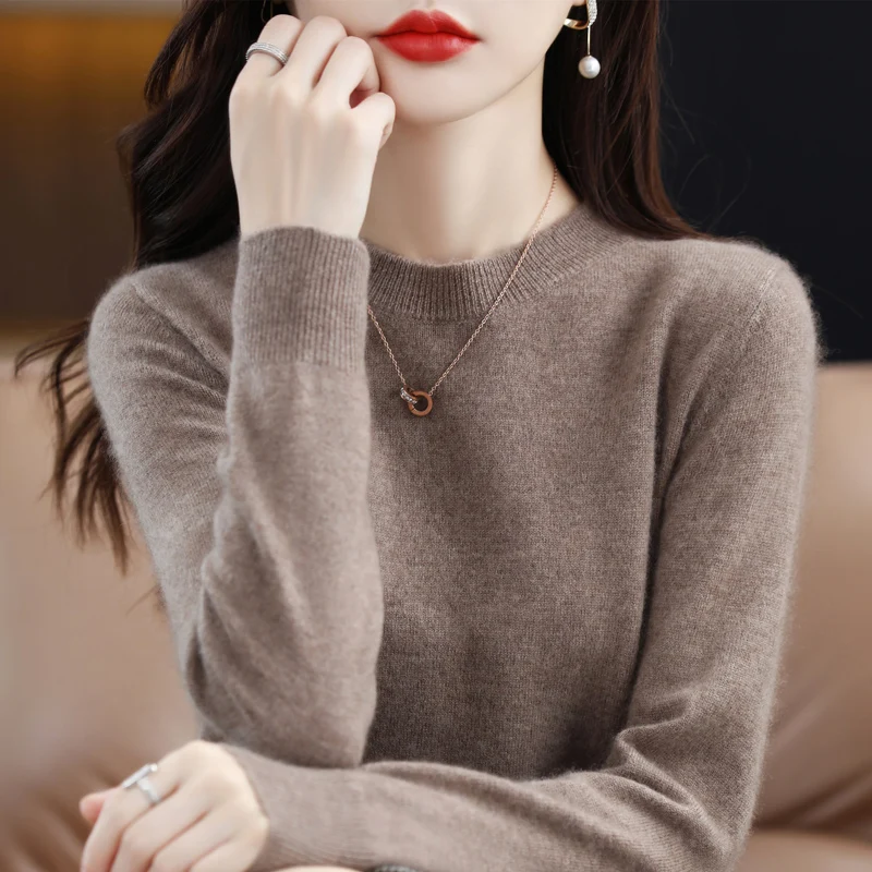 Cashmere Sweater Women Knitted Sweaters 100% Pure Merino Wool 2023 Winter Fashion O-Neck Top Autumn Warm Pullover Jumper Clothes