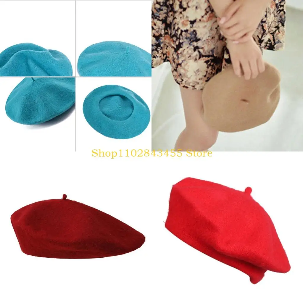 49MC Vintage Styles Elastic Beret Caps Warm Winter Hats For Women Men Soft Stretchable French Design Autumn Solid Color Headwear